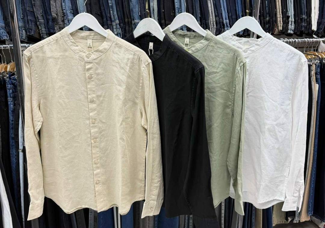 рубашка льняная с длинным рукавом eleventy, бежевая,рубашка мужская льняная,рубашка повседневная,льняная рубашка,рубашка с воротником