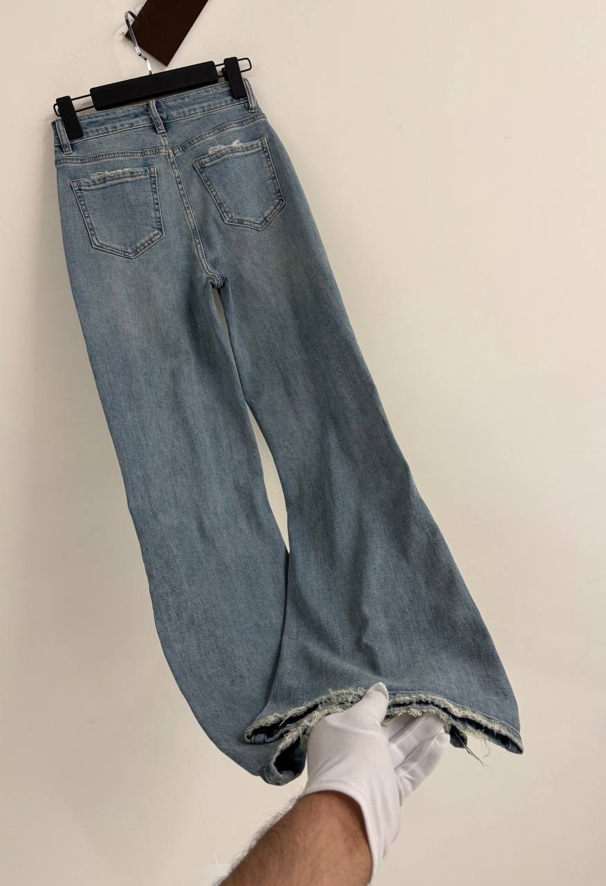 джинсы женские,джинсы рваные широкие трубы vtop,широкие джинсы,модные джинсы,джинсы широкие рваные