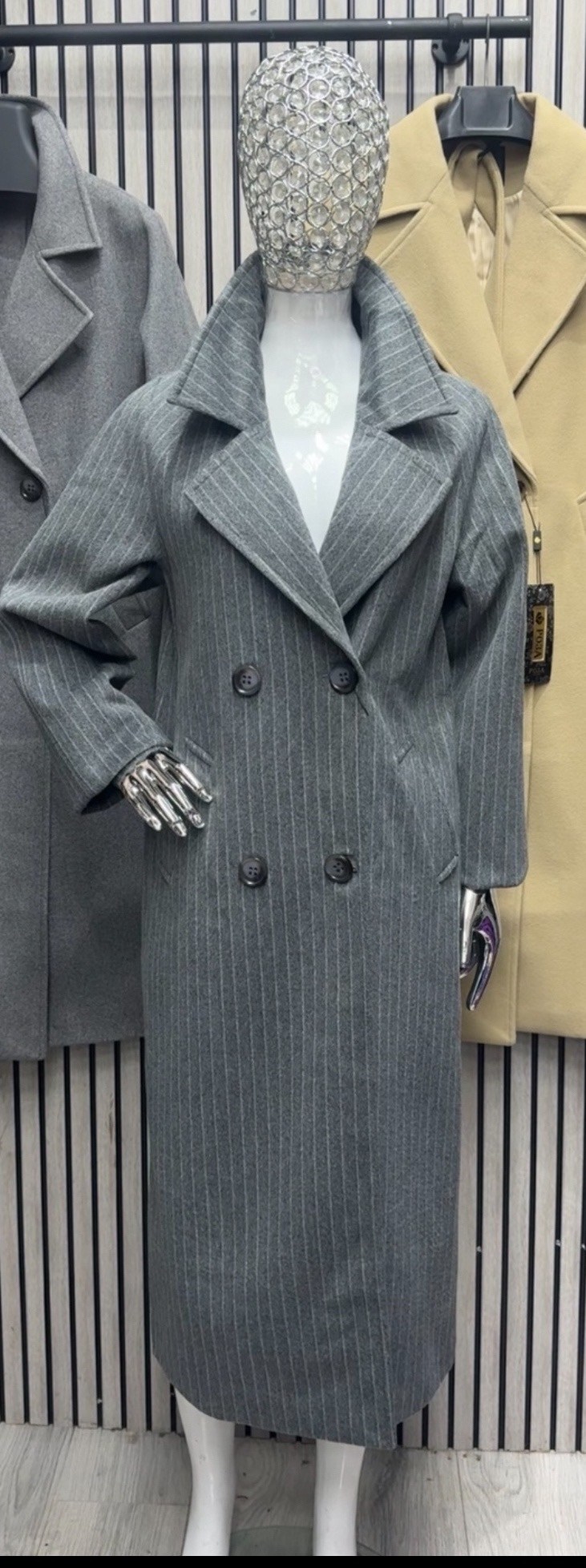 пальто в полоску женское soil 322946955,пальто женское,полупальто пальто,пальто в полоску,стильное пальто