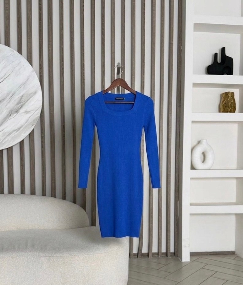 женское платье лапша,синее платье лапша,синее женское платье лапша,женское стильное платье лапша,платье облегающее