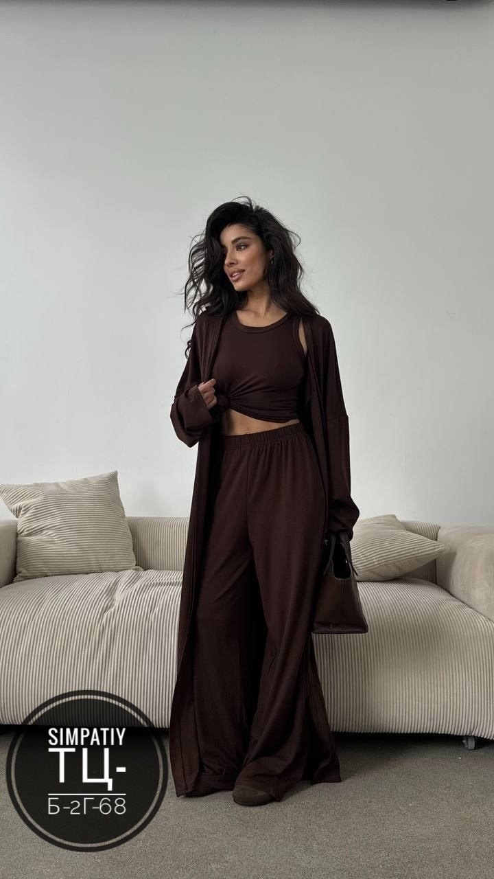 костюм с брюками палаццо,костюм тройка женский,костюм тройка с брюками,костюм тройка летний с кардиганом incepto 433501298,костюм с брюками