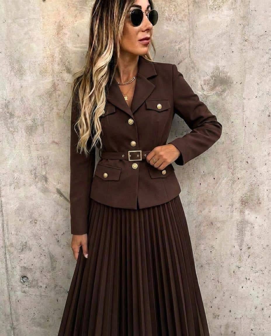 костюм с юбкой плиссе mizomela,костюм женский с юбкой,костюм с юбкой плиссе,юбка плиссе,пиджак с юбкой плиссе
