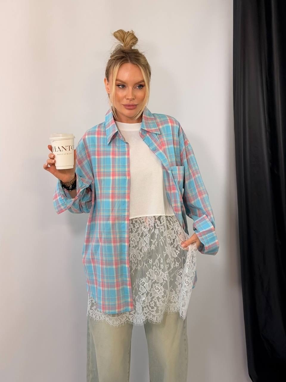 рубашка в клетку оверсайз варенка tatanel,оверсайз рубашка в клетку,рубашка в клетку женская оверсайз,рубашка женская,рубашка в клетку оверсайз vittoria vicci