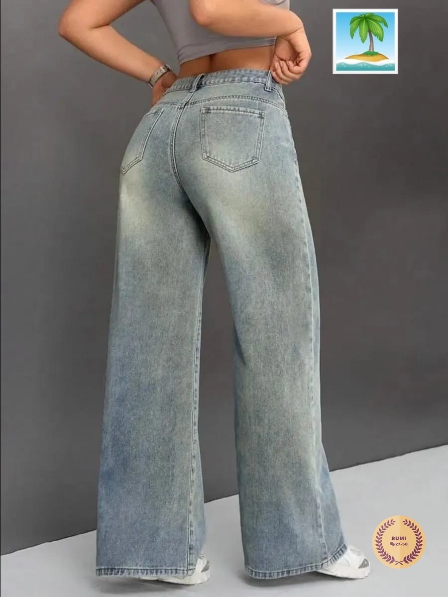 джинсы широкого кроя с высокой талией светло-голубые,широкие джинсы,широкие женские джинсы,женские широкие джинсы с завышенной талией, карманами и потертостями dazy светло-голубой,женские джинсы