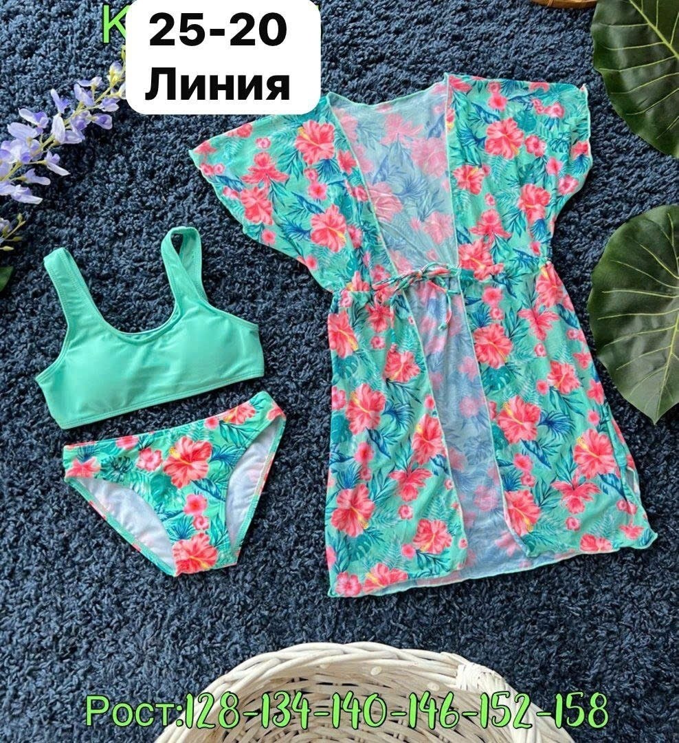 раздельный купальник для девочки с туникой 3 в 1,купальник для девочек,раздельные купальник,купальник раздельный для девочек,купальник для детей