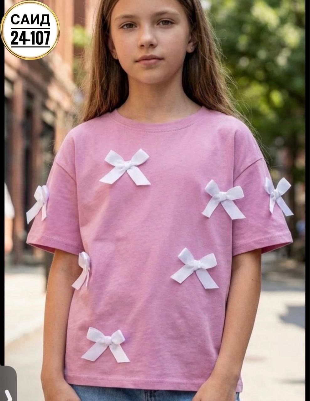 футболки для девочек,футболка с бантиками,футболка с бантами,футболка для девочки белая,футболки модные
