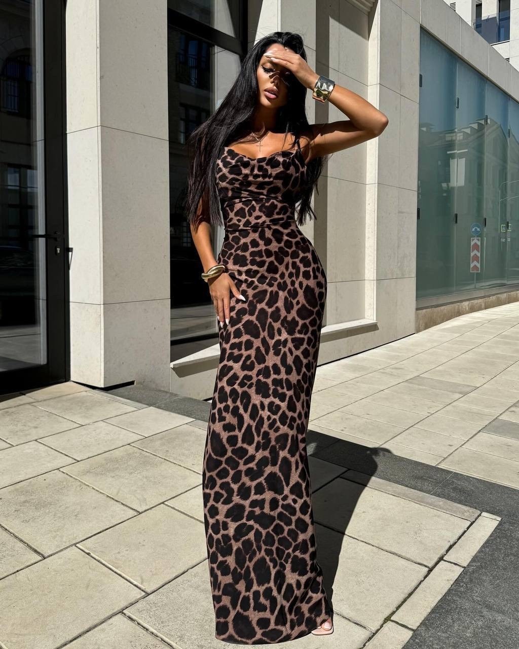 платья в пол,платье женской,леопардовое платье,платье-комбинация макси с леопардовым принтом,платье комбинации
