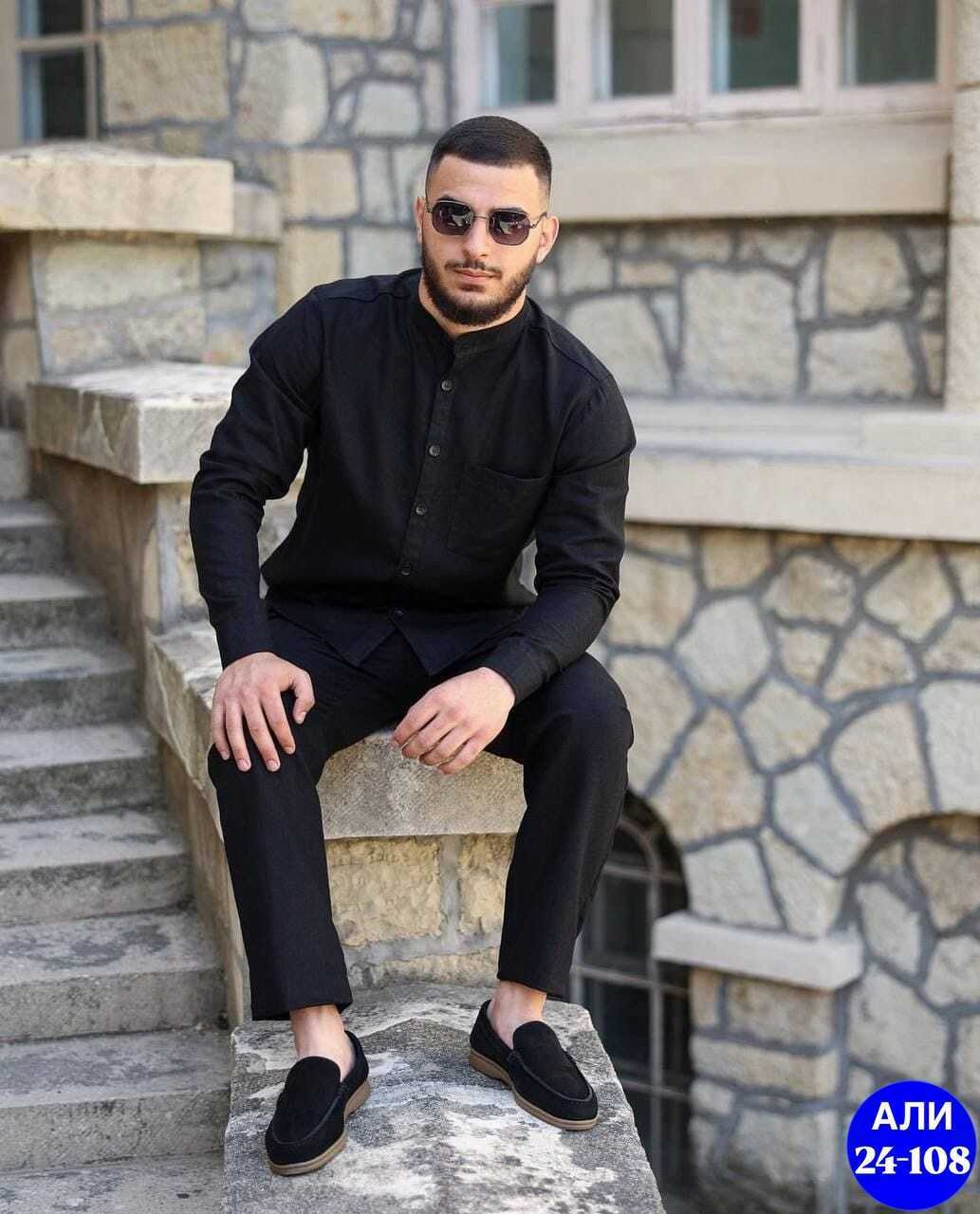 костюм мусульманский мужской,костюм двойка для мужчин леон,мужская мода,костюм мусульманский мужской арт. 11043394,камис одежда для мужчин мусульманская черная