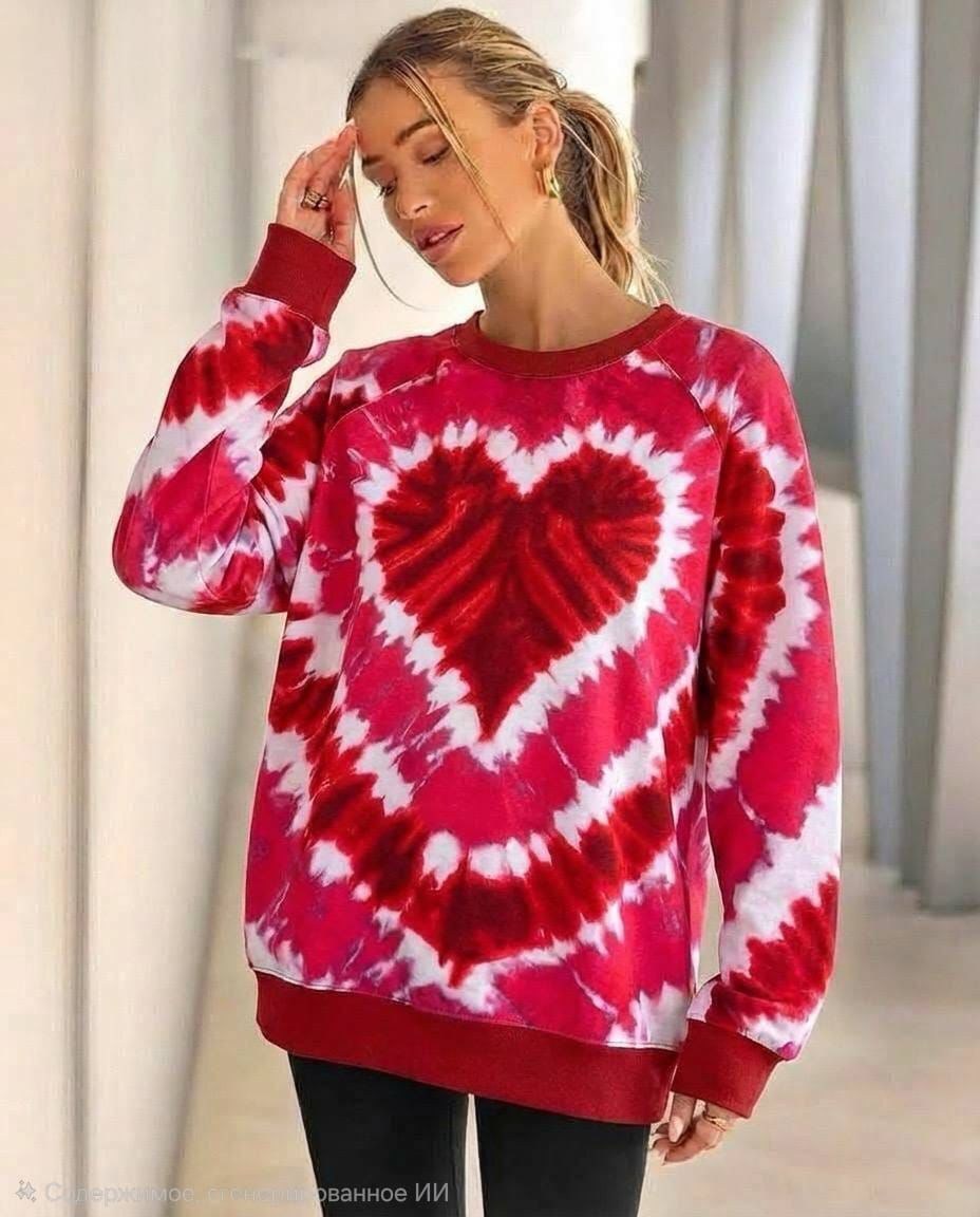 повседневный свитшот,свитшот женский,кофта женская,свитшот с принтом,свитшот с принтом сердечком