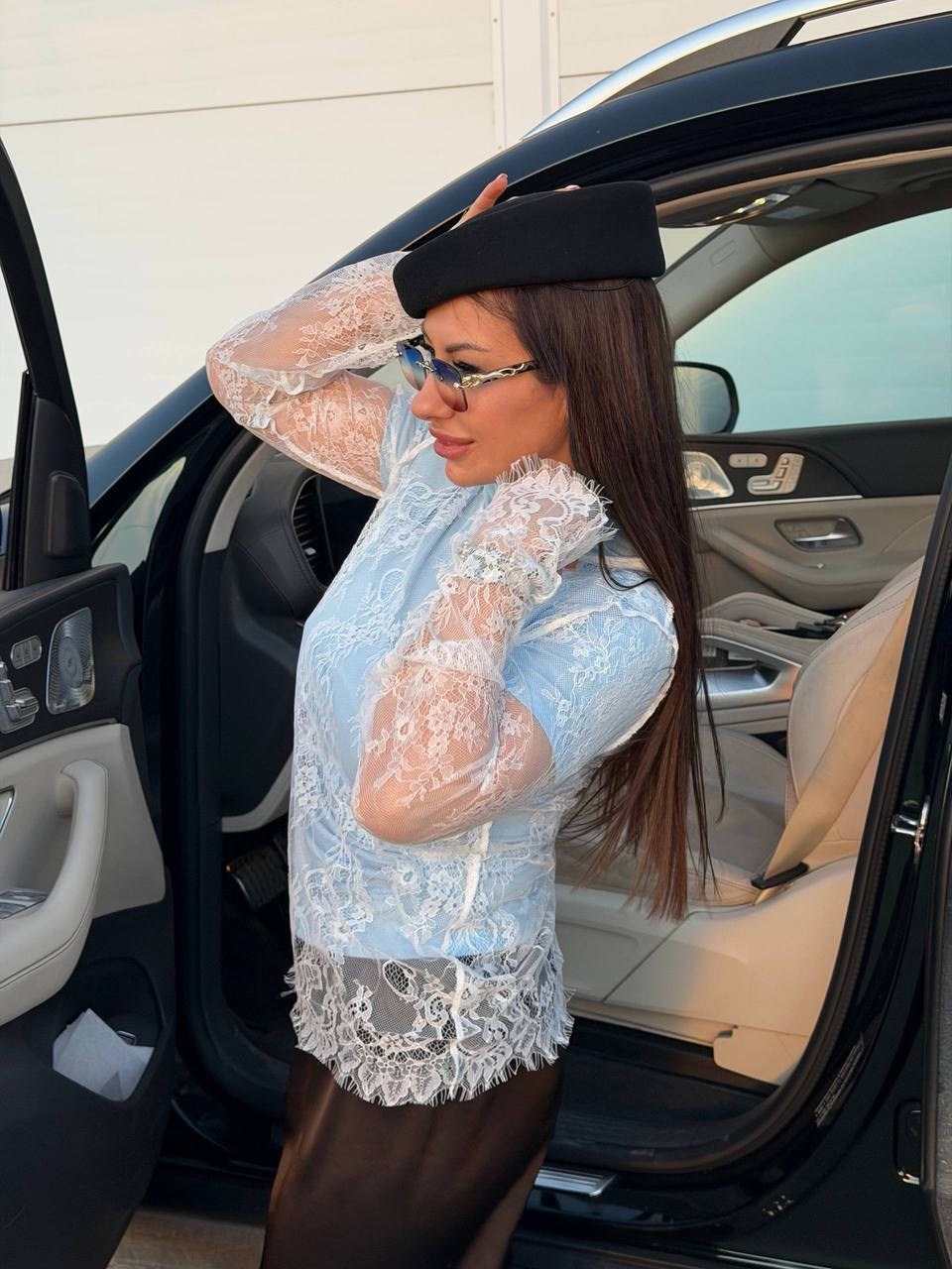 блузка женская нарядная из гипюра с топом,элегантная блузка женская нарядная из тонкого гипюра,женская блузка из гипюра с топом urs,блуза,нарядная блузка