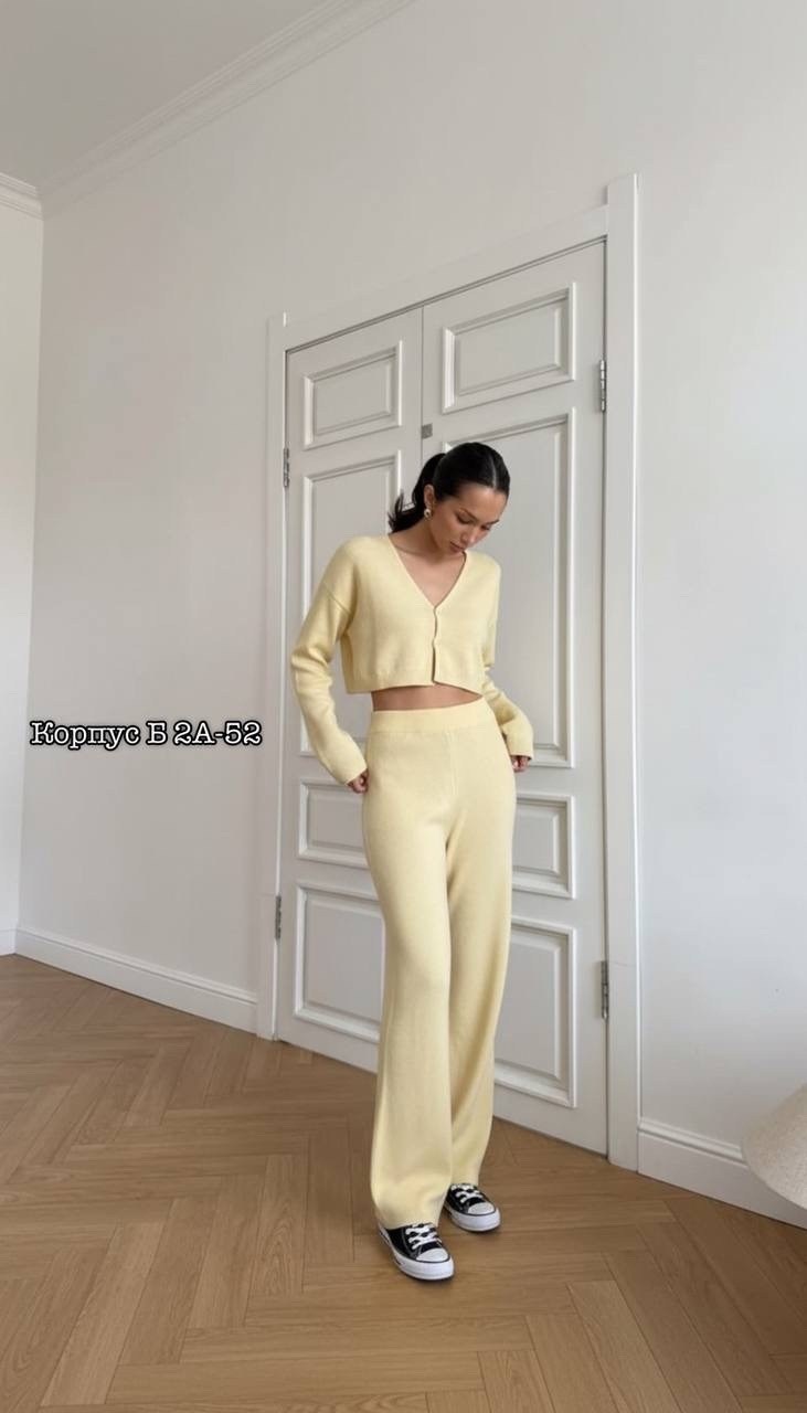 трикотажные костюмы,костюм двойка кашемир,трикотажный вязаный костюм в рубчик с брюками палаццо,костюм женский,трикотажные костюмы женские