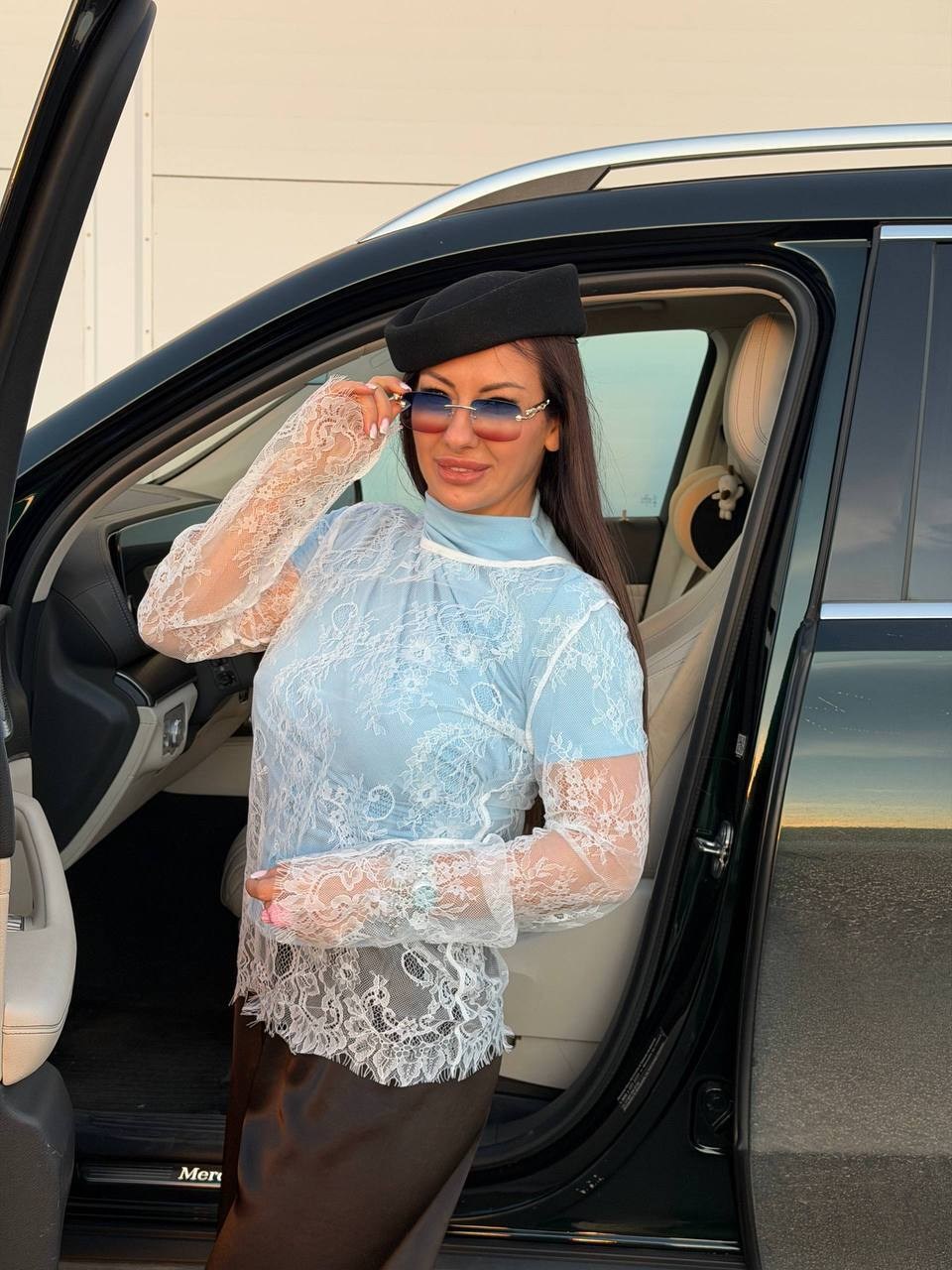 блузка женская нарядная из гипюра с топом,элегантная блузка женская нарядная из тонкого гипюра,женская блузка из гипюра с топом urs,блуза,нарядная блузка