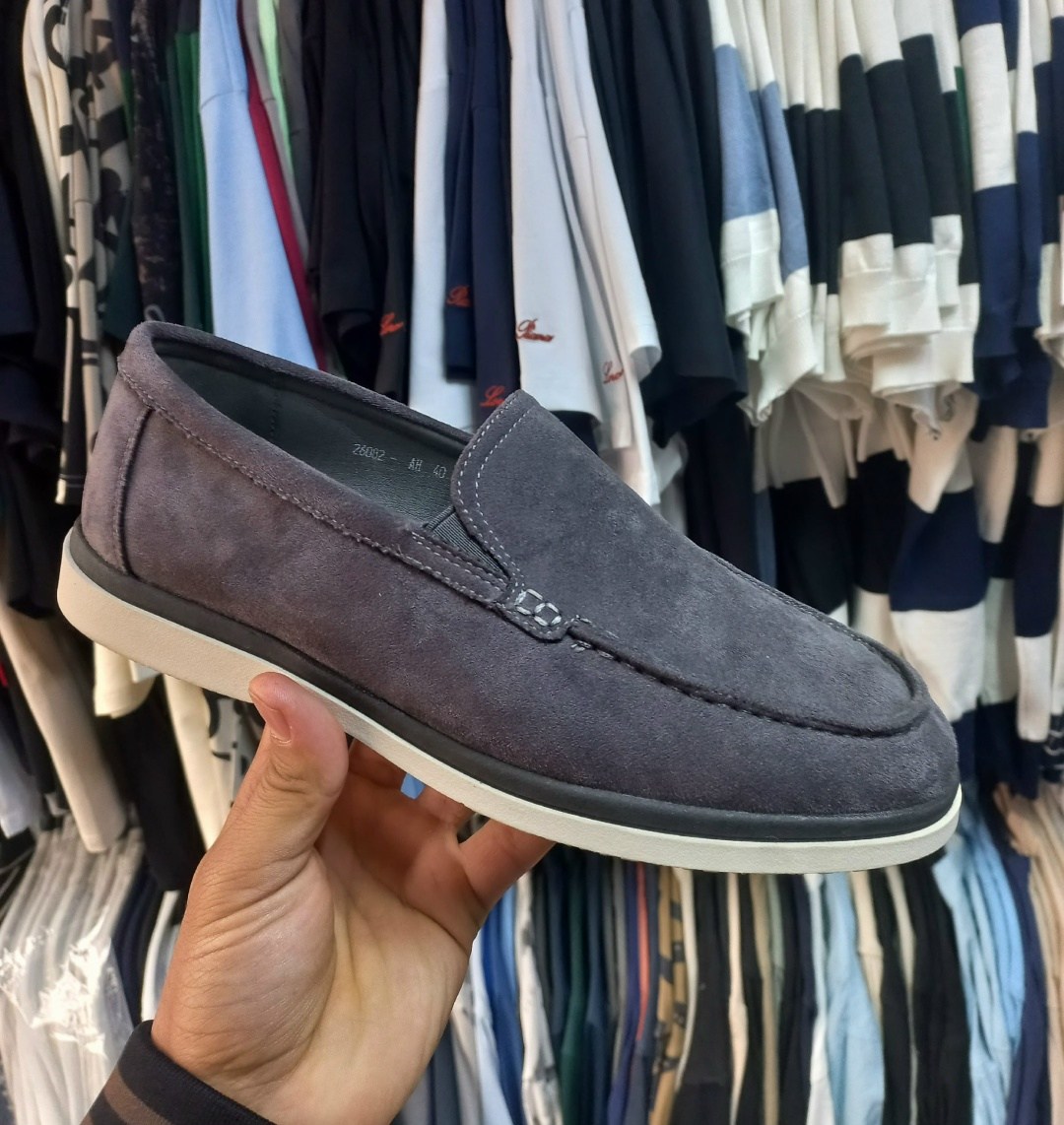 замшевые лоферы loro piana,лоферы loro piana summer walk синие,,лоферы мужские loro piana,мокасины лодочки мужские