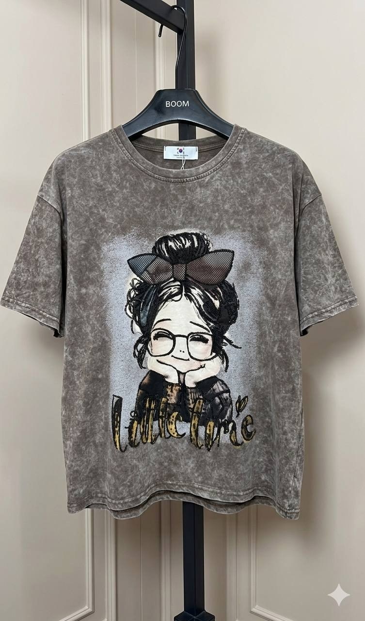 женская футболка оверсайз,футболка оверсайз,футболка оверсайз с принтом варенка,футболка оверсайз варенка винтажная dinata,футболка варенка оверсайз с принтом curtine