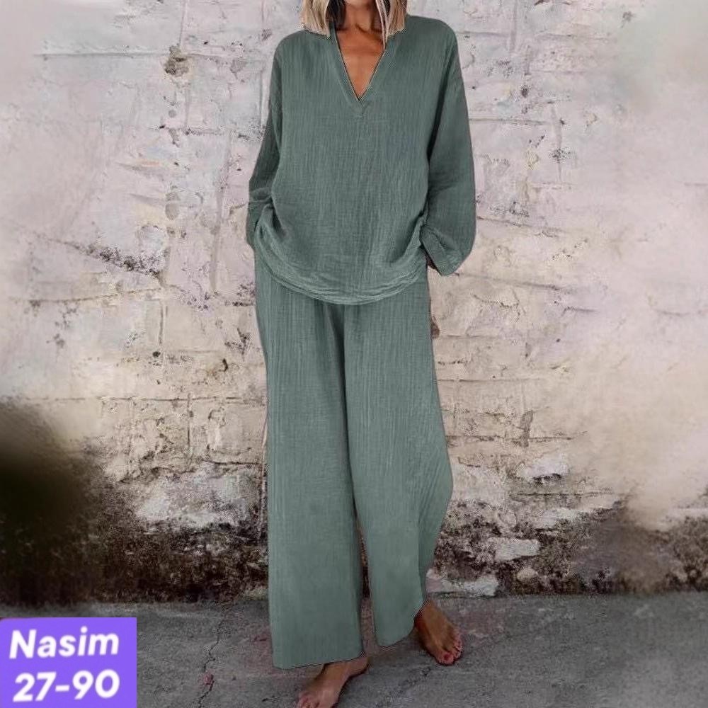 модный однотонный костюм zanzea с длинным рукавом,женский модный однотонный костюм zanzea,брючный костюм повседневный,костюм с брюками,однотонный костюм