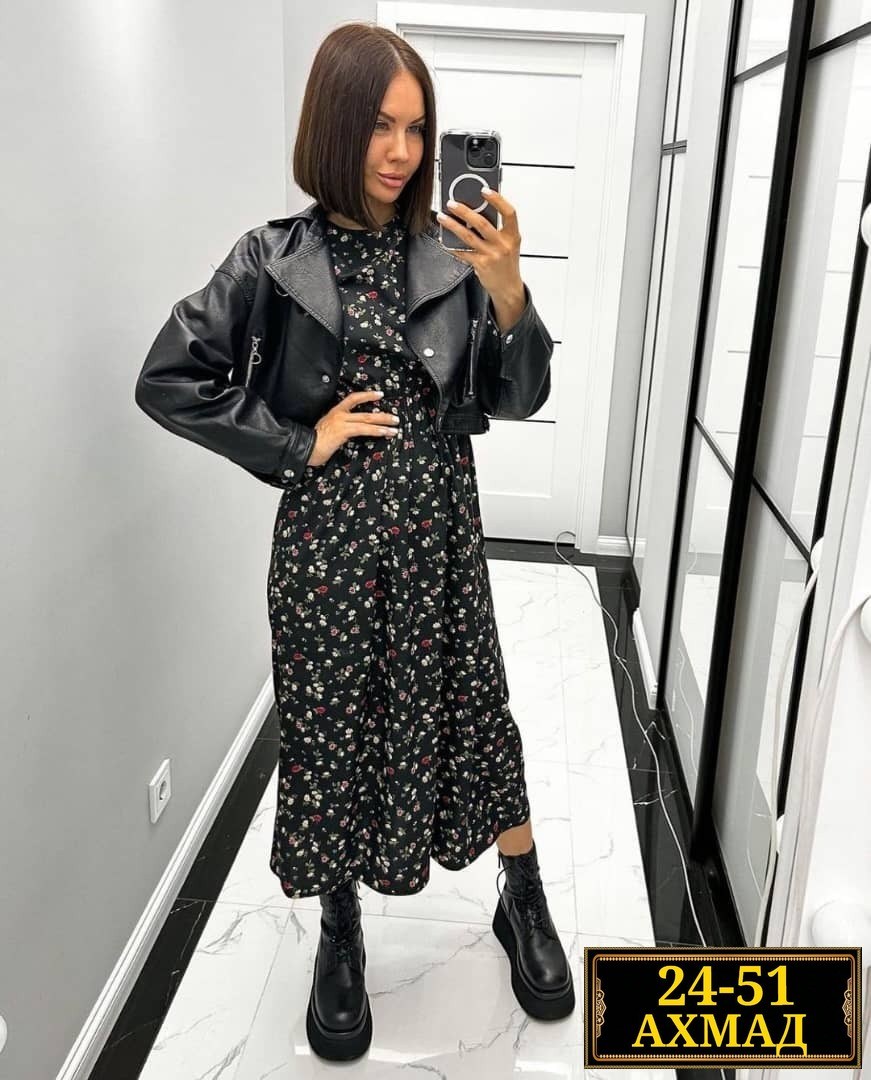 платье женское,платье женское черное в цветочек с длинным рукавом,платье женское прадо,платье ,модные платья 2026
