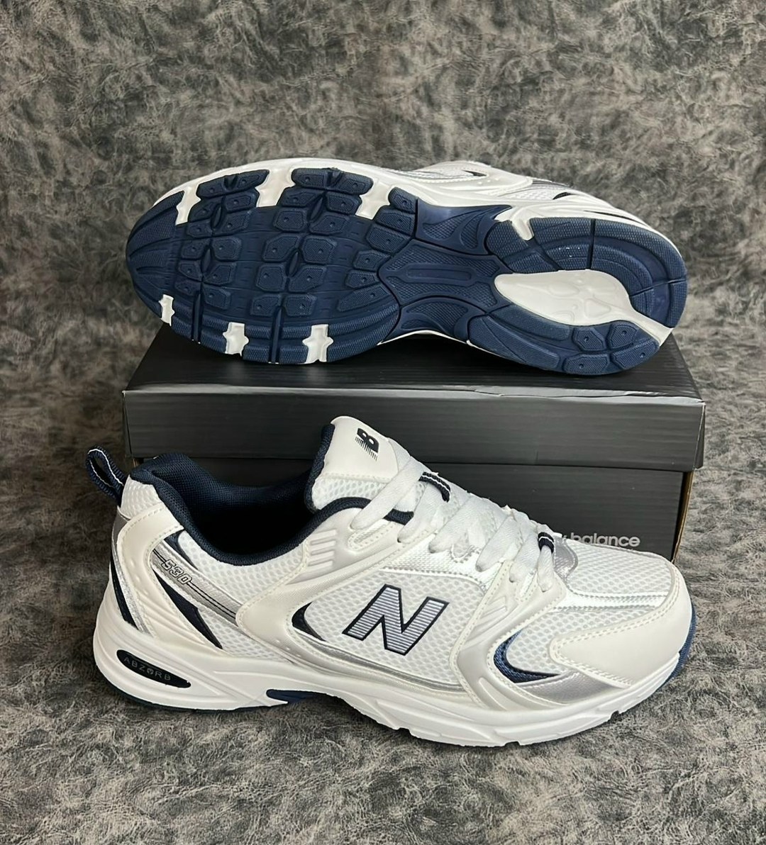 кроссовки new balance,кроссовки new balance 530,new balance 530 white silver navy,,кроссовки new balance 530 white silver navy