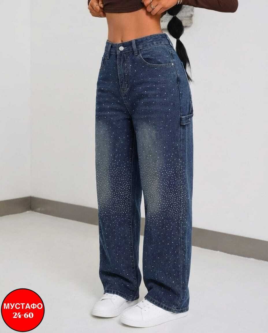 женские джинсы со стразами,джинсы клеш со стразами h&a collection,джинсы со стразами,джинсы широкие со стразами,джинсы палаццо со стразами