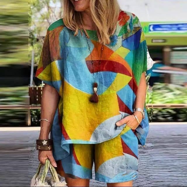 комплект zanzea женский летний с принтом,женские летние костюмы,летний костюм женский с шортами,летние костюмы,zanzea женская летняя повседневная одежда