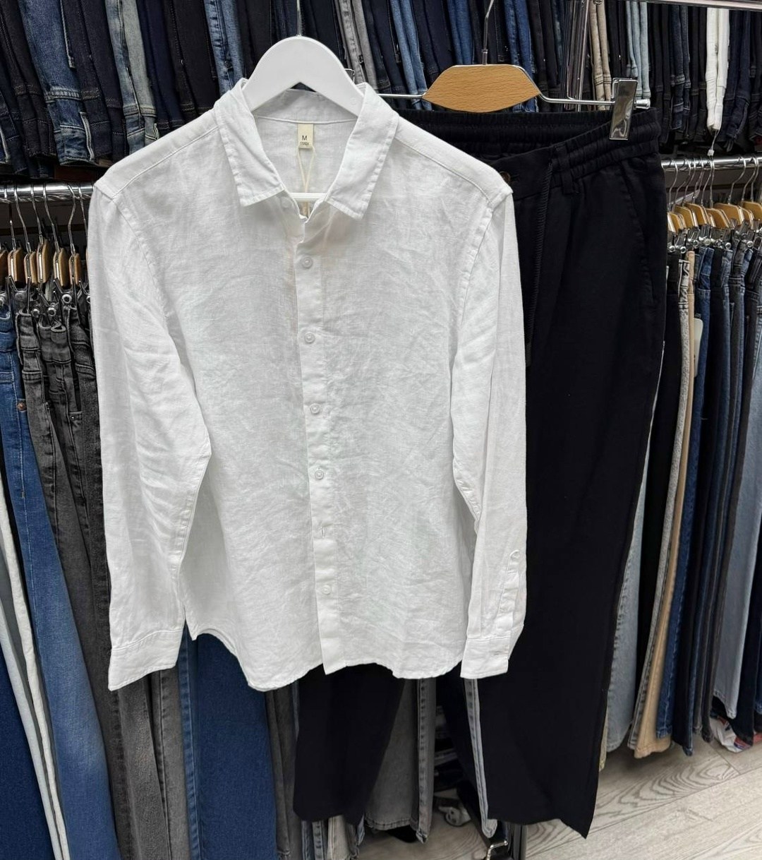 льняная рубашка,льняная рубашка мужская,повседневная рубашка,рубашка зеленая,рубашка