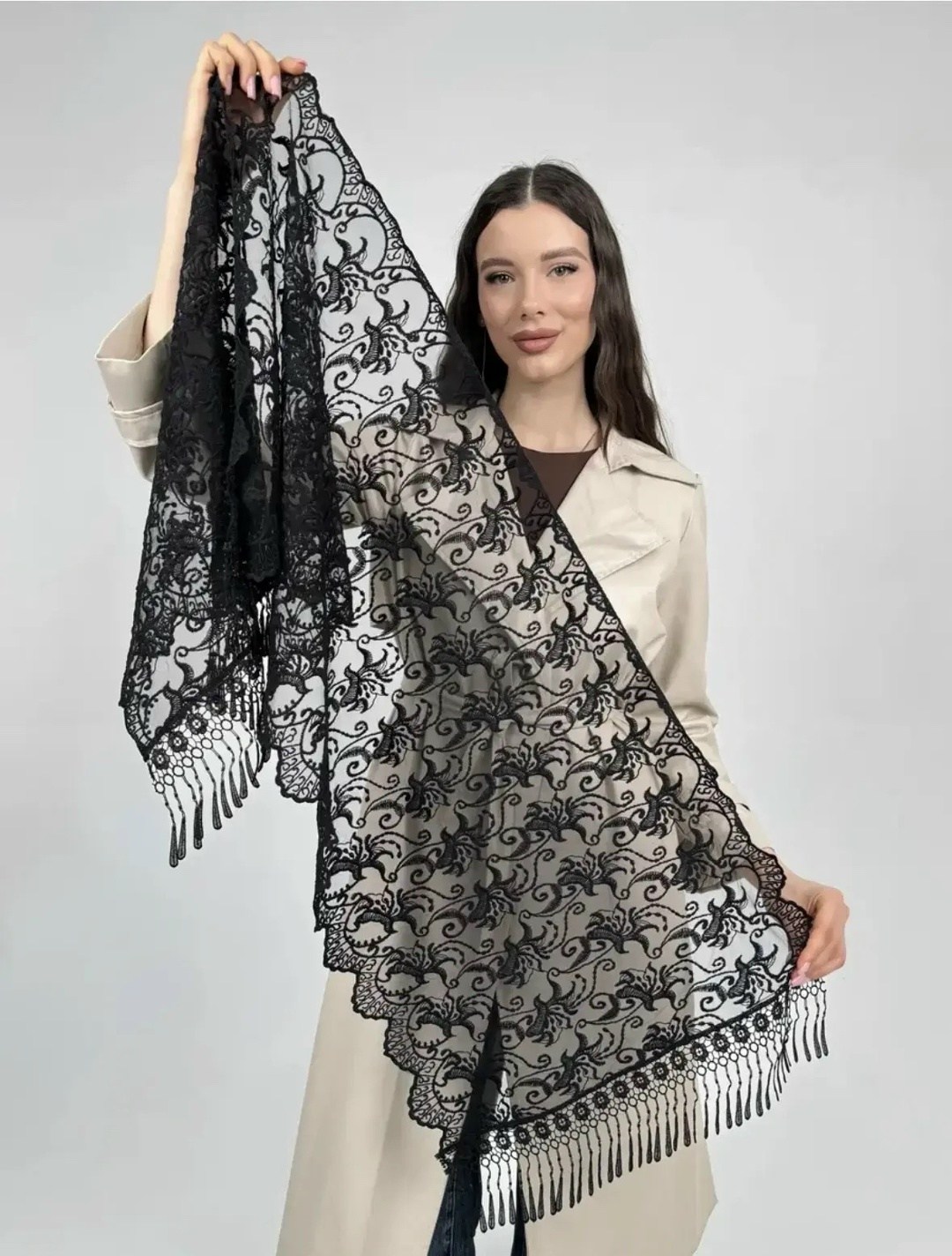 платок в церковь,кружевной платок,женский платок,церковный платок,платок на голову женский для храма в церковь