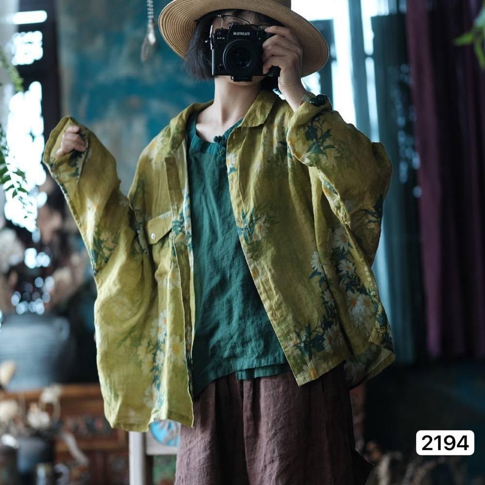 johnature женские винтажные рубашки,johnature женские винтажные рубашки с цветочной,женская винтажная рубашка,женская льняная рубашка johnature,johnature женские рубашки