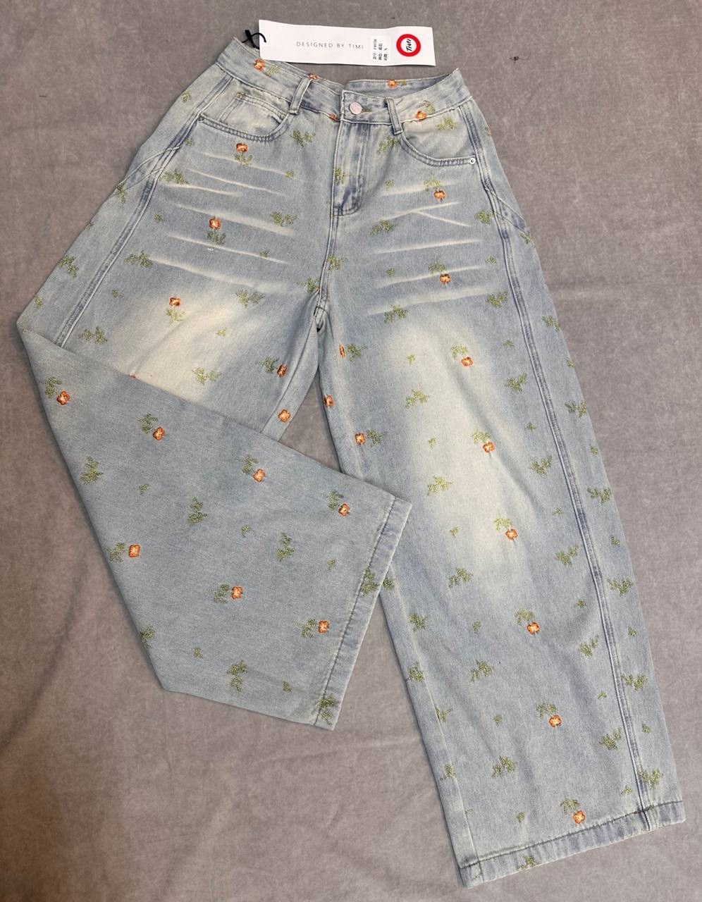 джинсы женские,джинсы женские широкие,джинсовые брюки,джинсы с вышивкой,женские джинсовые брюки