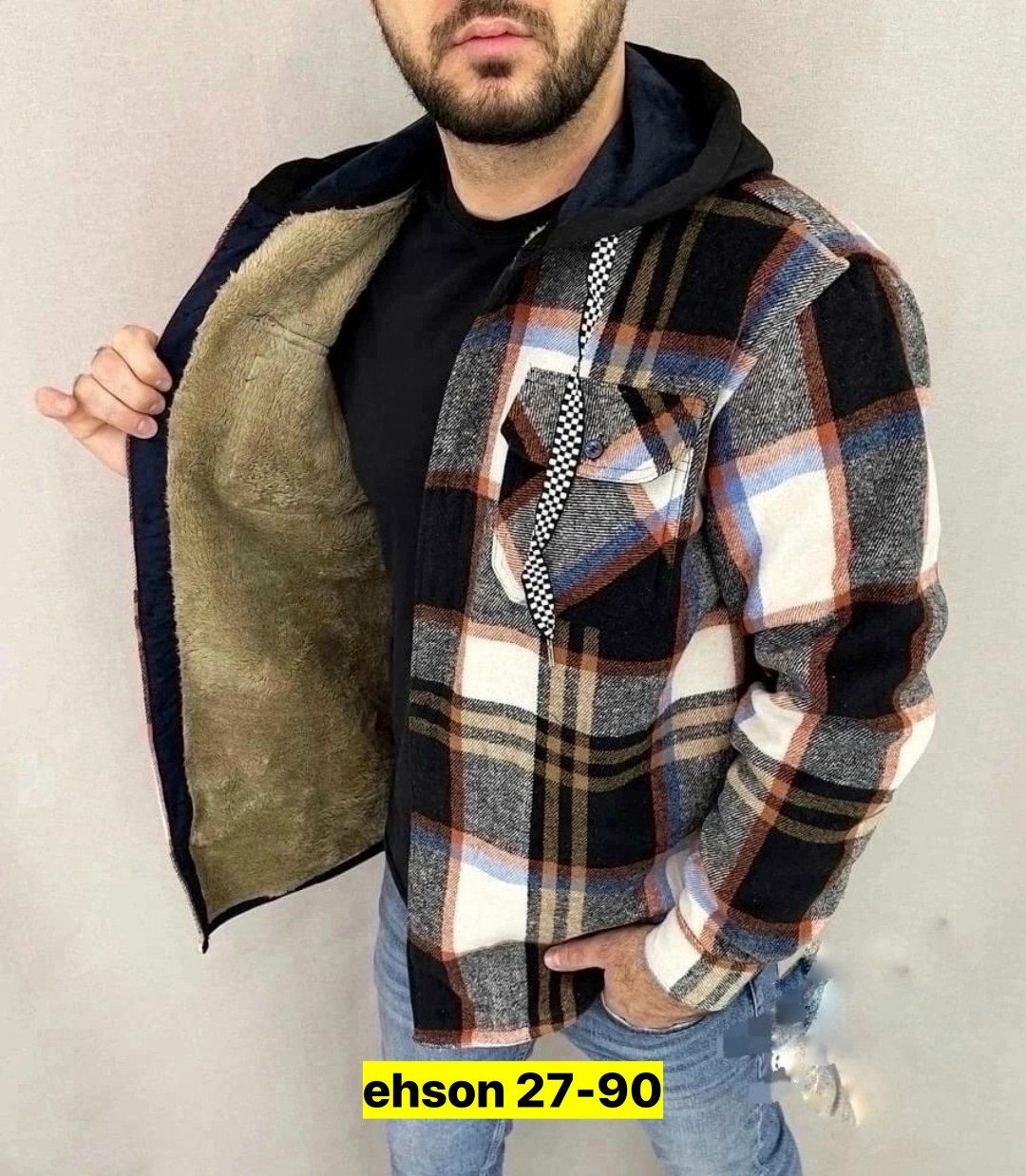 рубашка на меху зимняя в клетку,куртка для мужчин на флисе в клетку,рубашка теплая на флисе,рубашка утепленная на меху зимняя в клетку,мужская утепленная рубашка с капюшоном