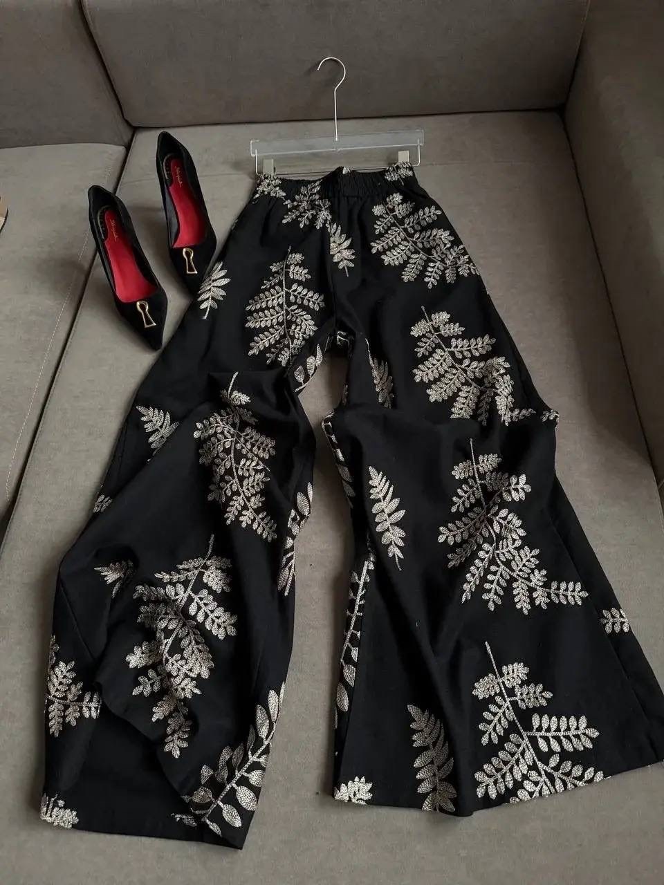 брюки с принтом,штаны с принтом,модные брюки,брюки с широкими штанинами,юбка брюки шифон