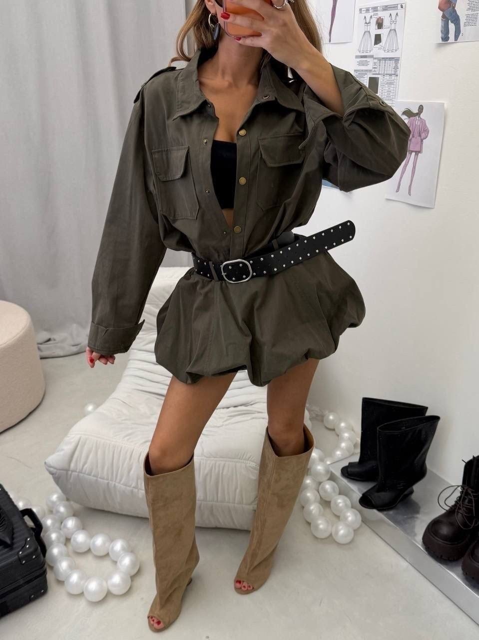 стиль милитари,модный наряд,одежда женская