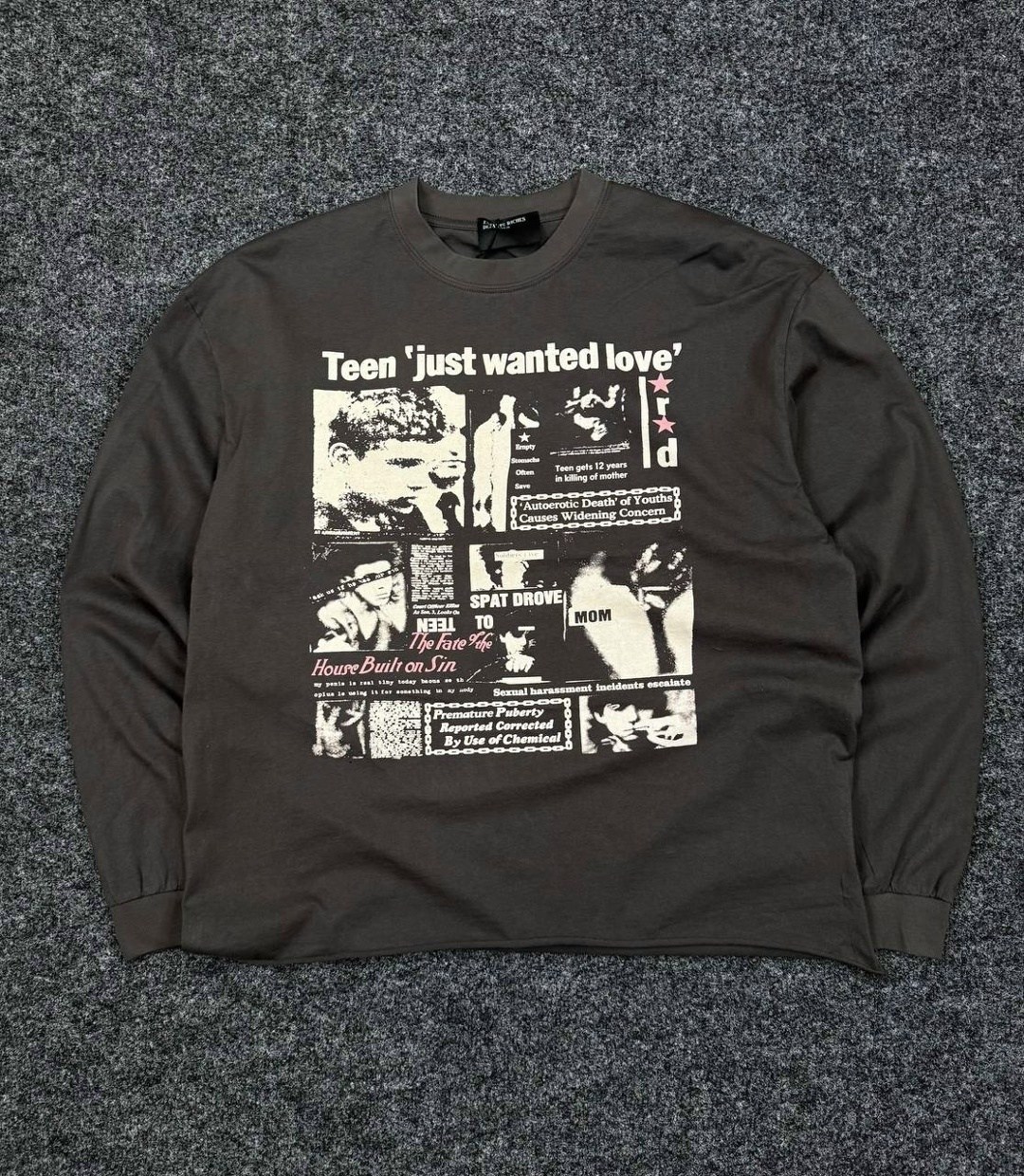 лонгслив,мужская кофта,лонгслив enfants riches teen just wanted love ls longsleeve черный,лонгслив enfants riches deprimes