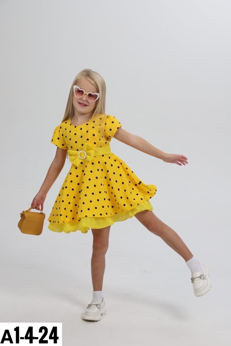 платье желтое в горошек,платье желтое в горошек детское,желтое платье в горошек для девочки,желтое платье для девочки,платья детские