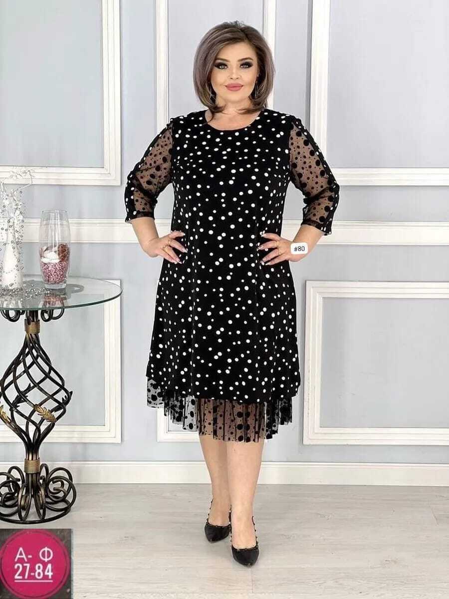 платье больших размеров в горошек,вечернее платье больших размеров нарядное в горошек saliya brand,платье женское,летнее платье больших размеров,женское платье больших размеров
