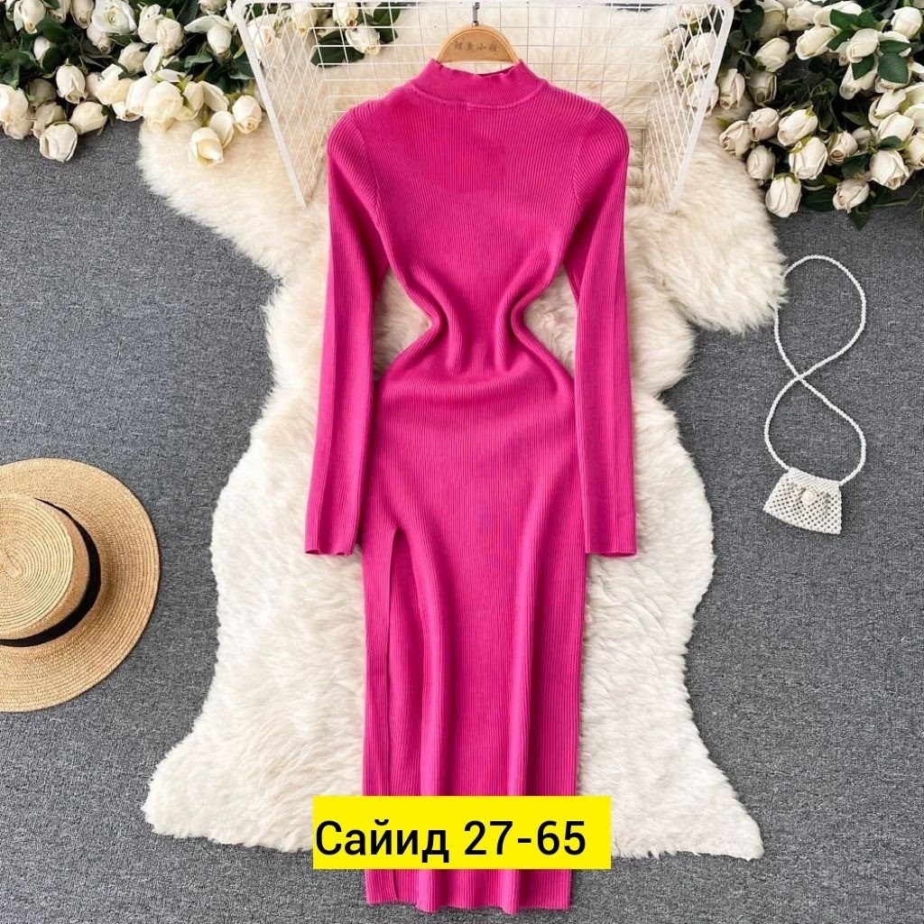 женское трикотажное платье,платье женское лапша,стильное платье с длинным рукавом,платья вязаное длинное,трикотажное платье