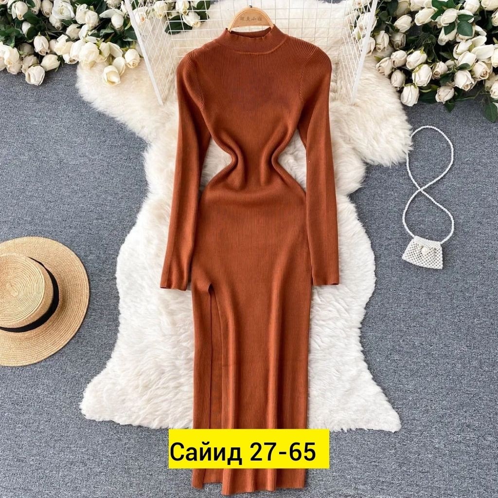 женское трикотажное платье,платье женское лапша,стильное платье с длинным рукавом,платья вязаное длинное,трикотажное платье