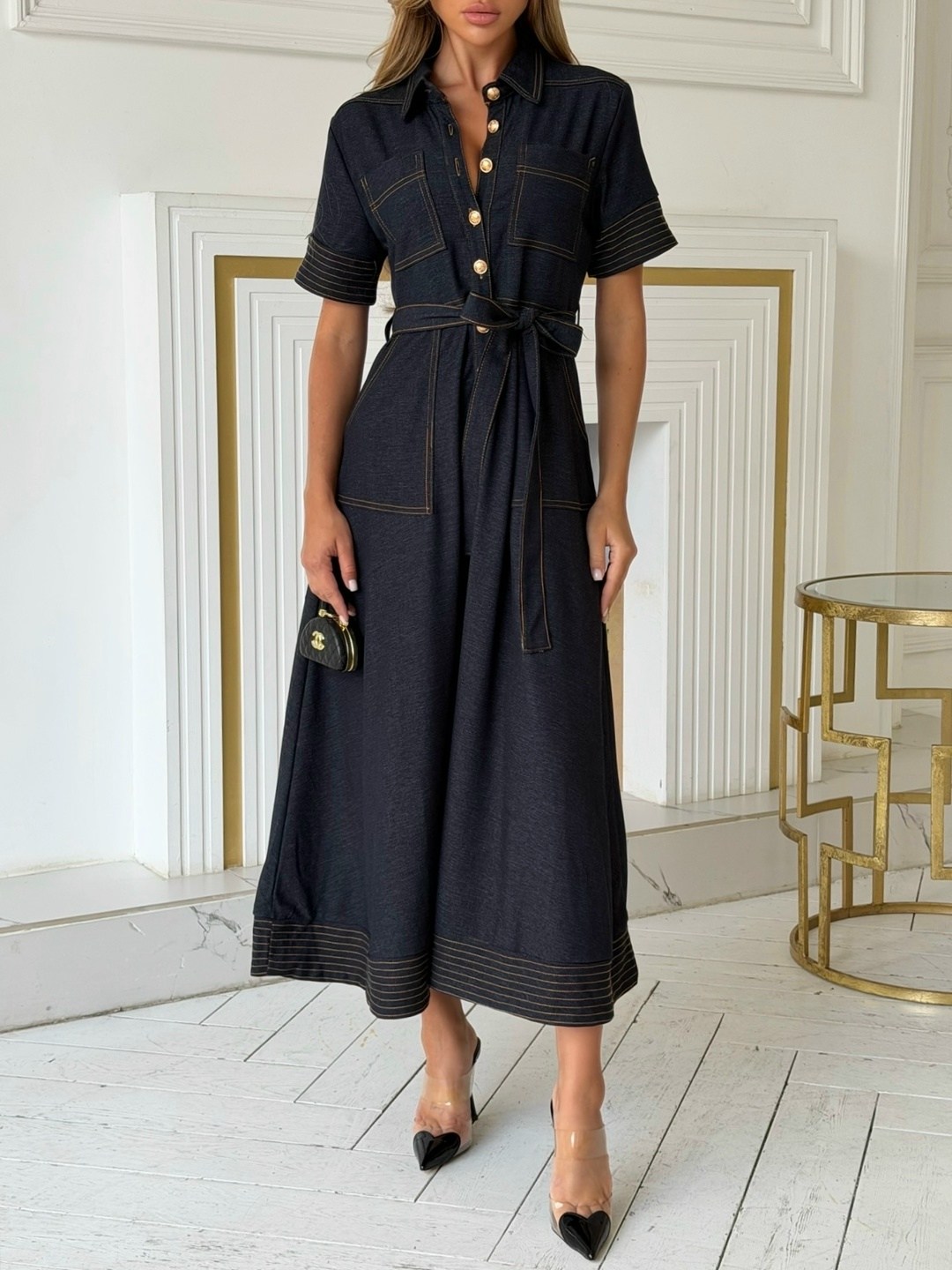 джинсовое платье,платье джинс,джинсовое платье миди,джинсовое платье-рубашка длинное ella woman,платье джинсовое женское