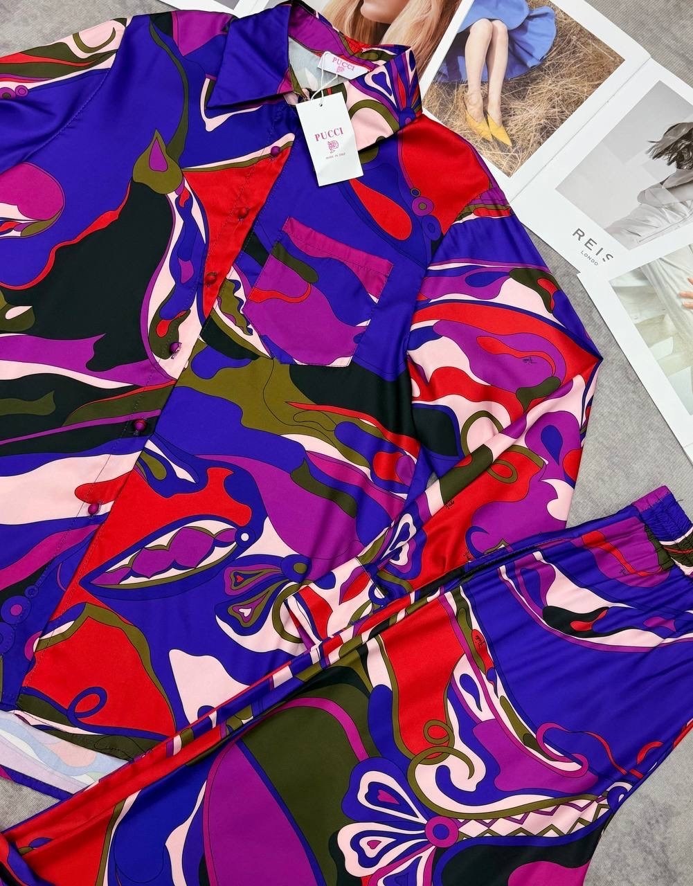 модные костюмы,костюм с принтом,костюм в пижамном стиле,брючный костюм,женский брючный костюм с принтом