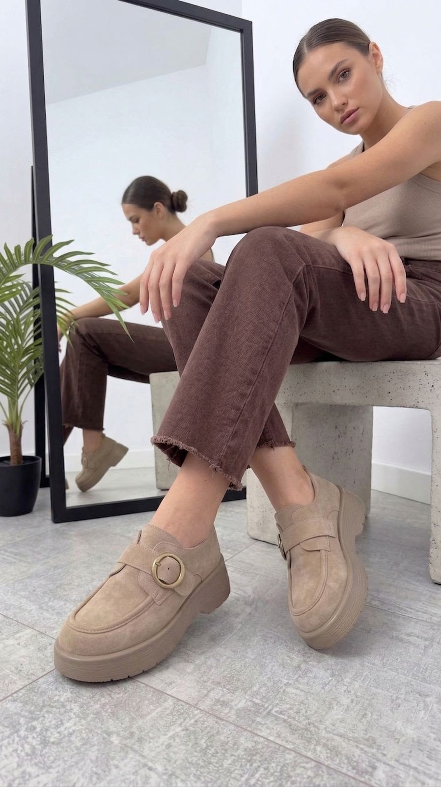 замшевые женские туфли-лоферы на платформе,лоферы женские,,лоферы замшевые,коричневые лоферы женские