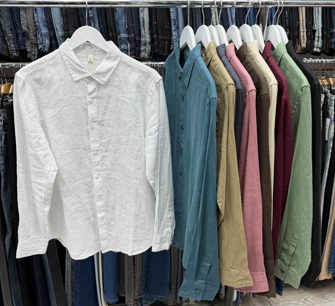 рубашка мужская льняная,рубашка льняная с длинным рукавом eleventy, бежевая,льняная рубашка,рубашка из хлопка и льна,льняная рубашка с длинным рукавом