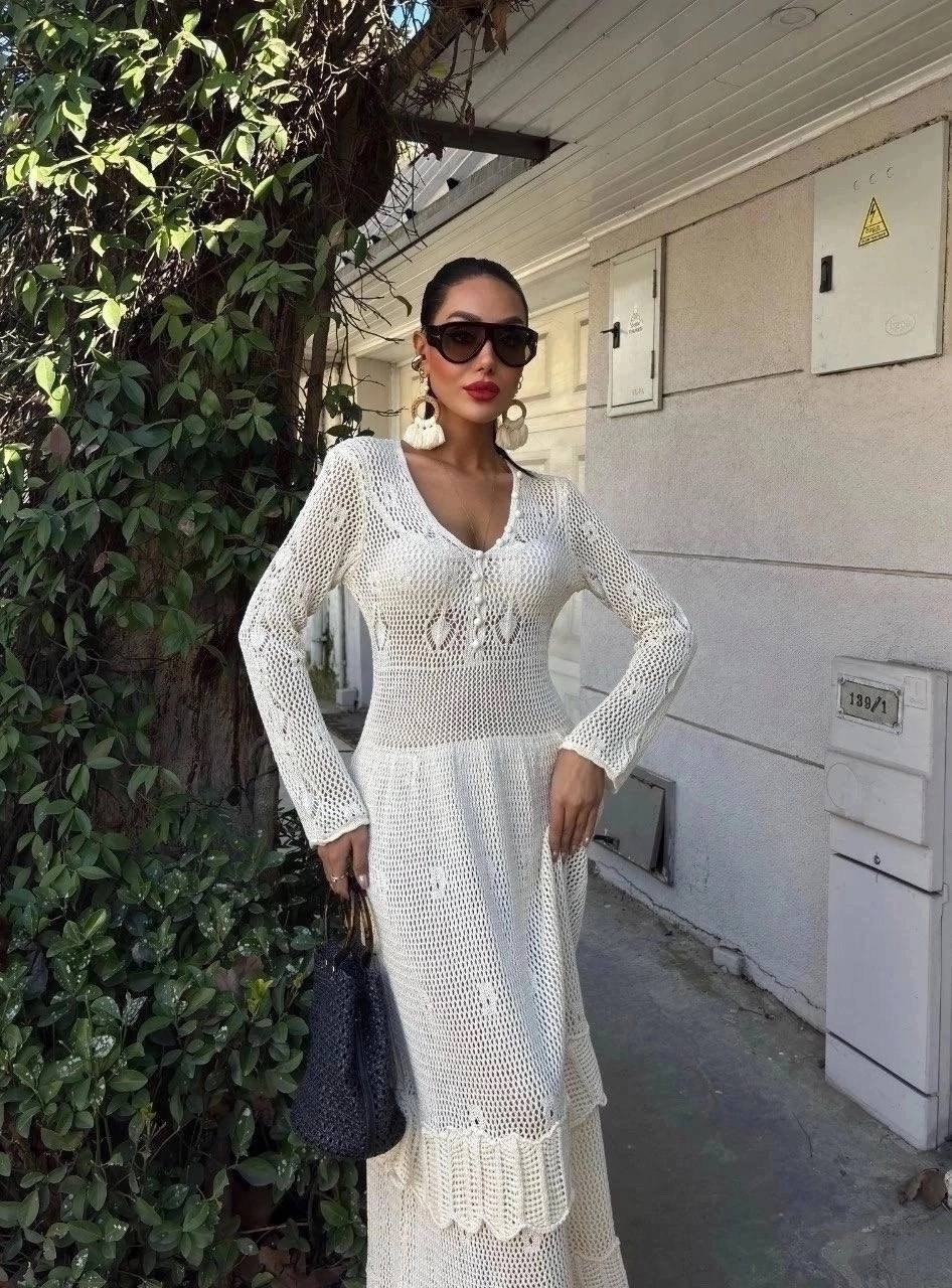 кружевное платье,вязаное платье,платье летнее длинное,вязаное летнее платье,кружевное белое платье