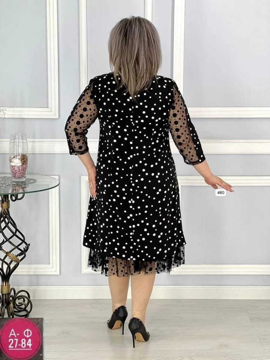 платье больших размеров в горошек,вечернее платье больших размеров нарядное в горошек saliya brand,платье женское,летнее платье больших размеров,женское платье больших размеров