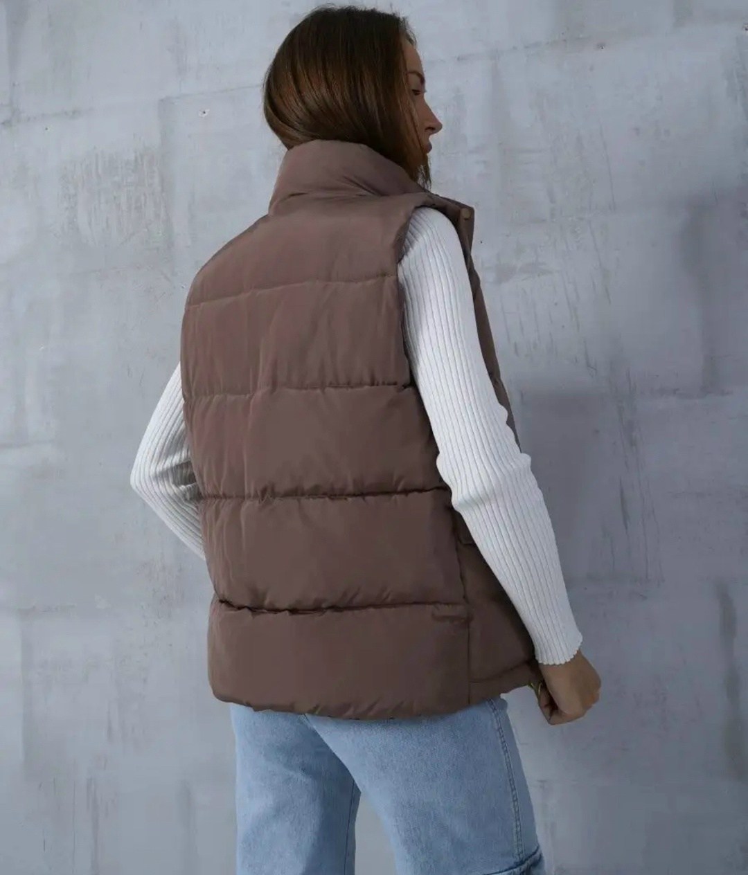 жилетка женская,жилет женский,жилет женский утепленный,теплый жилет,коричневая жилетка женская