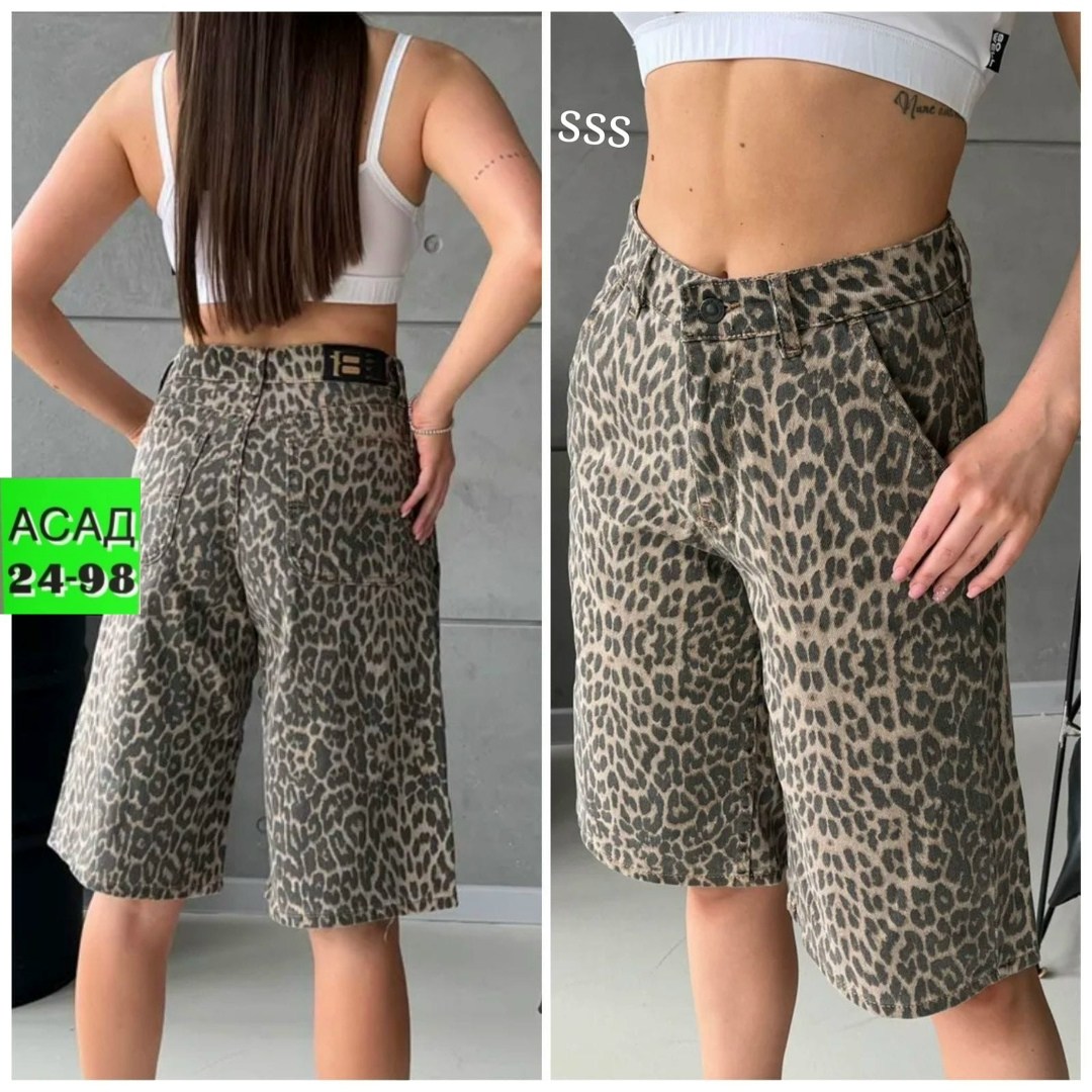 джинсовые шорты леопардовые wooх,женские шорты,шорты бермуды джинсовые леопардовые широкие y2k,шорты бермуды,шорты бриджи