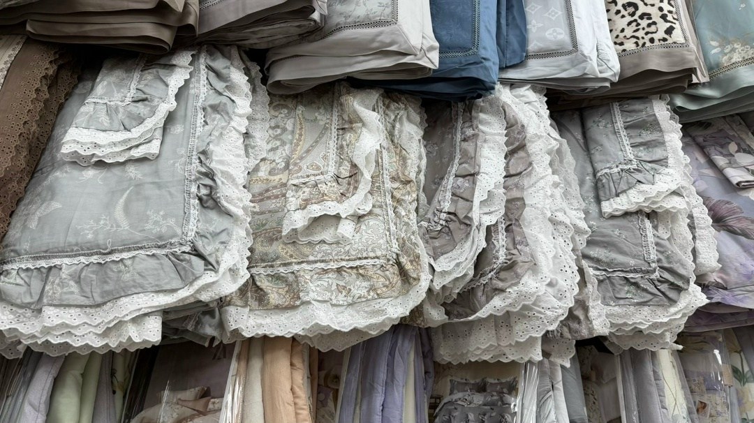 топ роскошный многослойный комплект постельного белья с рюшами,комплекты постельного белья,постельное белье с кружевом,постельное белье из сатина с рюшами и кружевом губерния,детское постельное белье