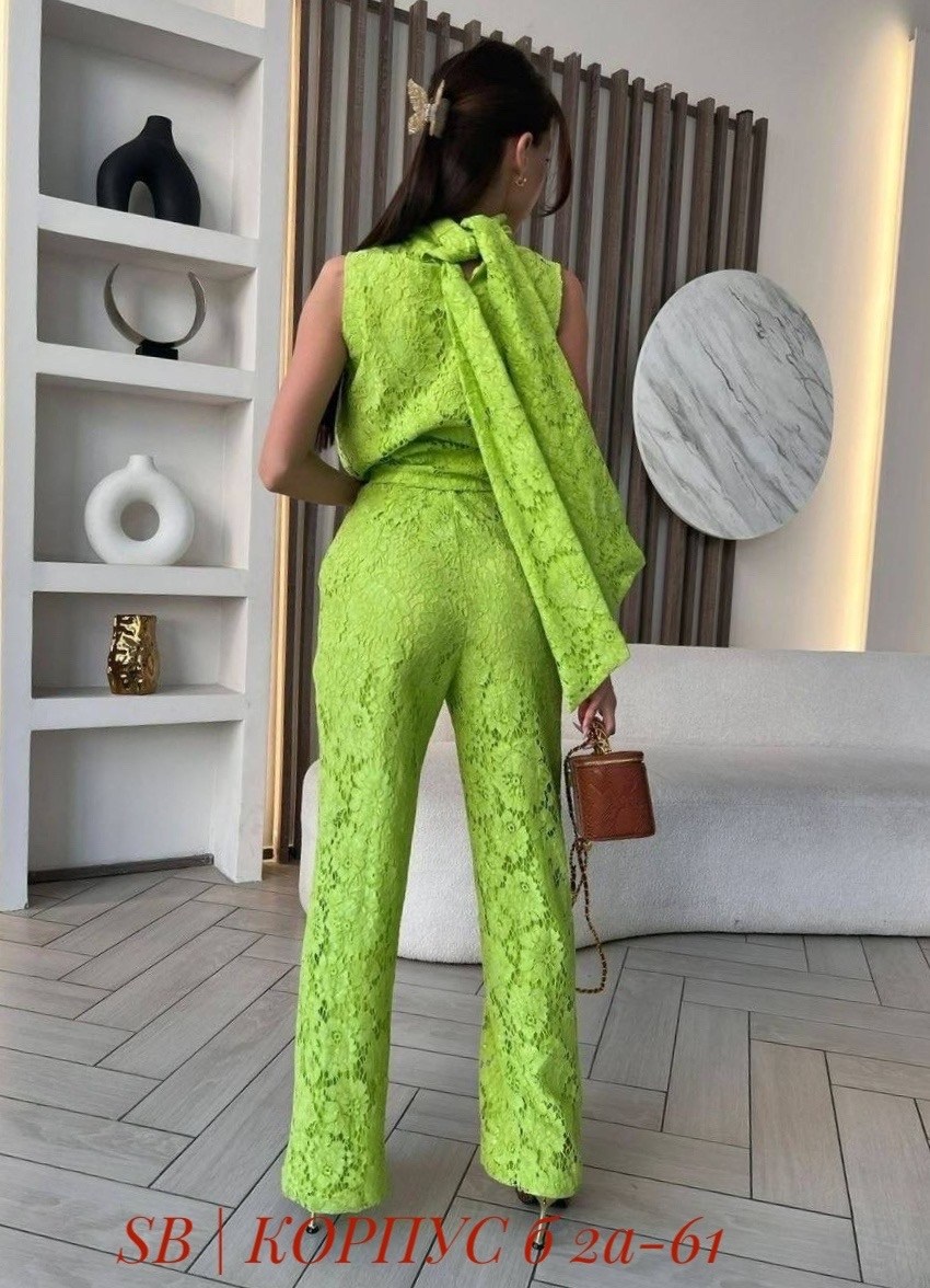 костюм кружевной брючный havadi,брючный костюм кружевной emberens,стильные костюмы,костюм кружевной,костюм брючный кружевной