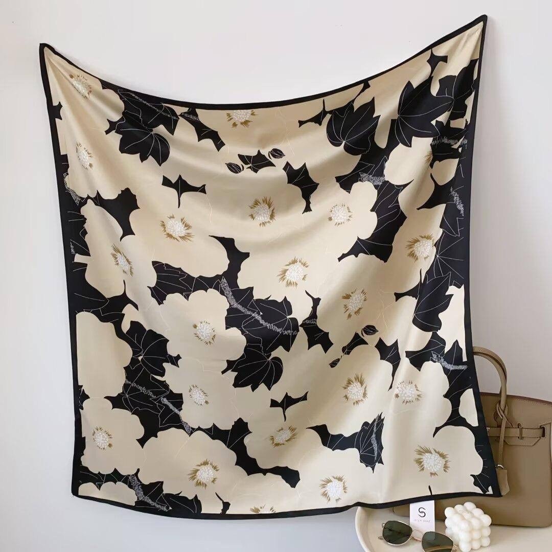 шёлковый шарф с принтом,женский шелковый шарф,шарфы для женщин,шелковый платок женский,шелковый шарф