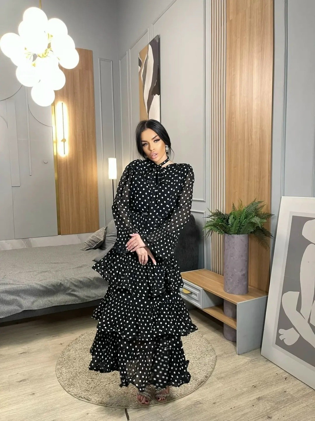 платья женские длинные,шифоновое платье,платье в горошек шифоновое,платье,стильное платье