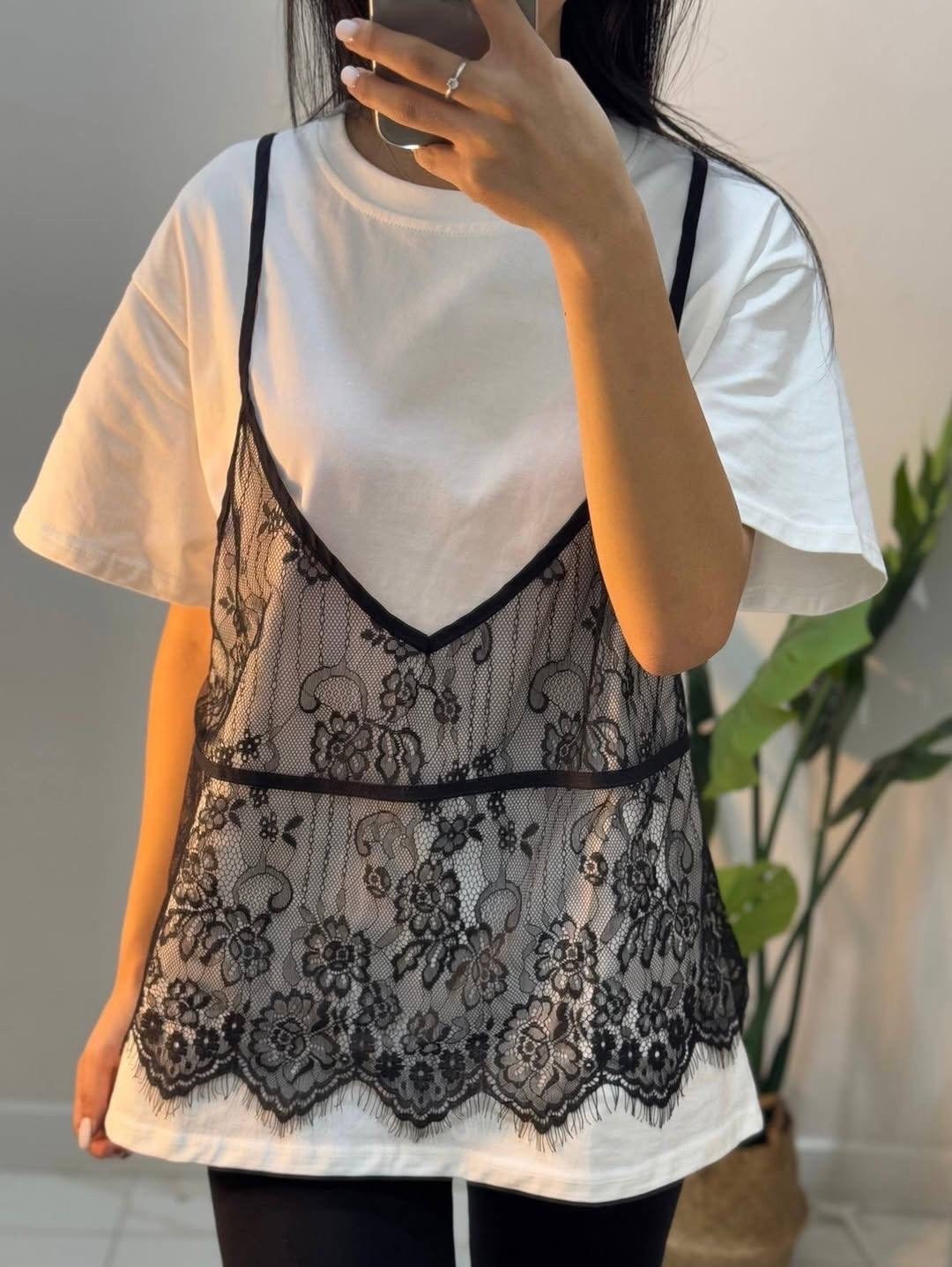 майка с кружевами,футболка с кружевами,одежда с кружевом,футболка с кружевом,кружевная майка