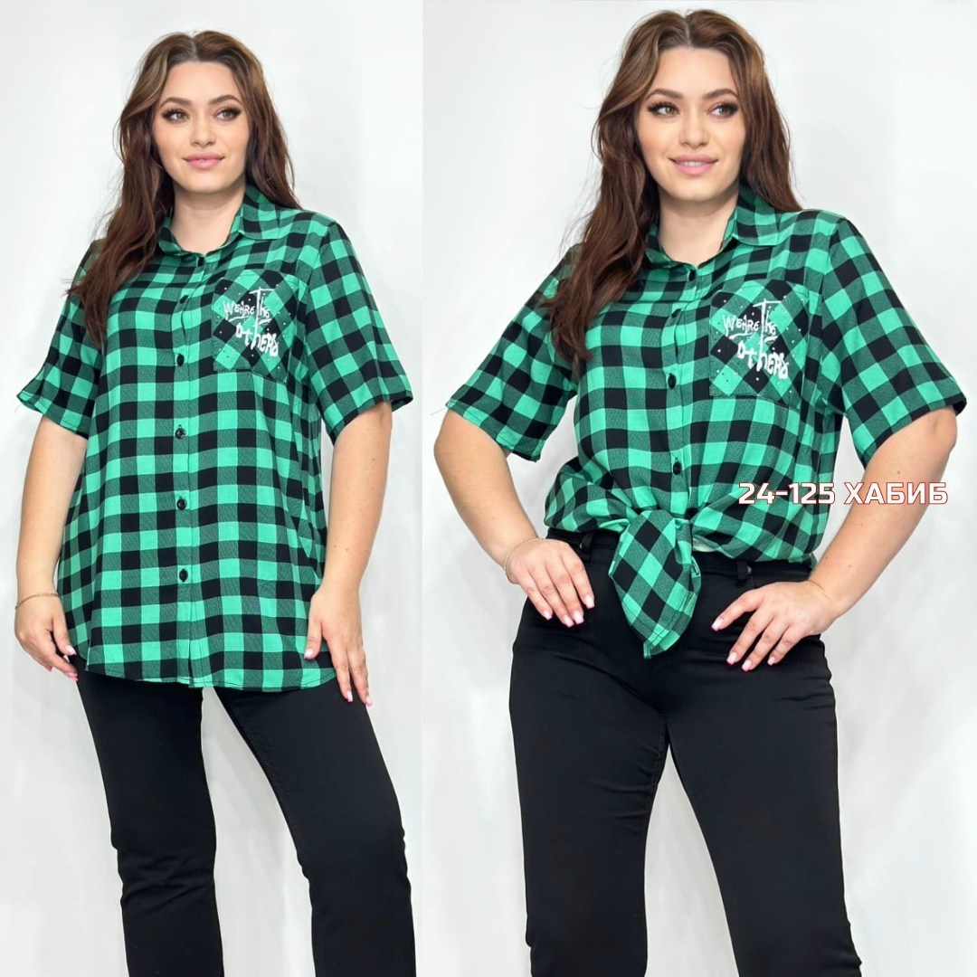 рубашка женская,рубашка из штапеля,туника рубашка,рубашка в клетку женская,рубашка изумрудного цвета женская