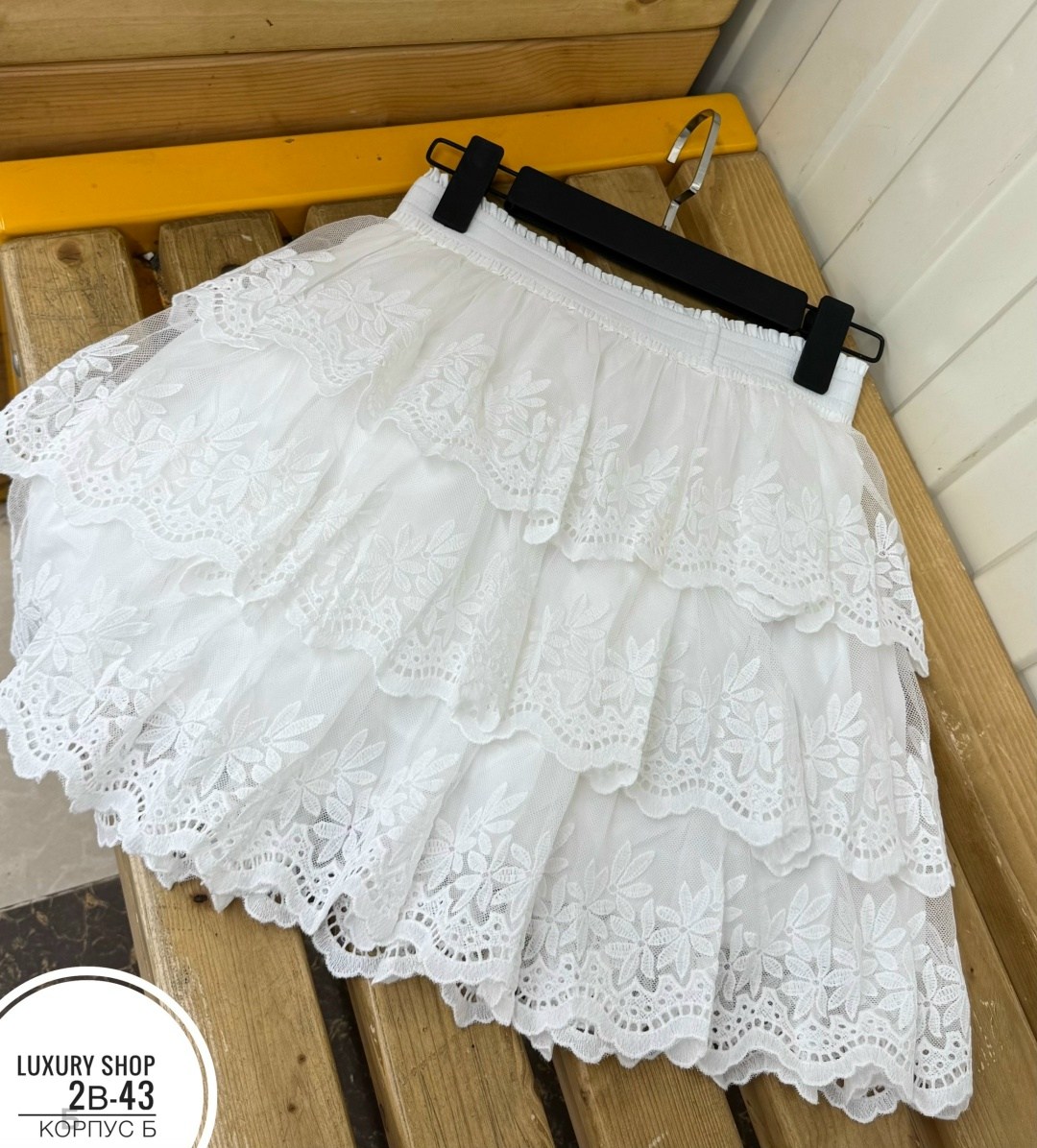 кружевная юбка,юбка с оборками,белая юбка,юбка с рюшами,юбка с кружевами